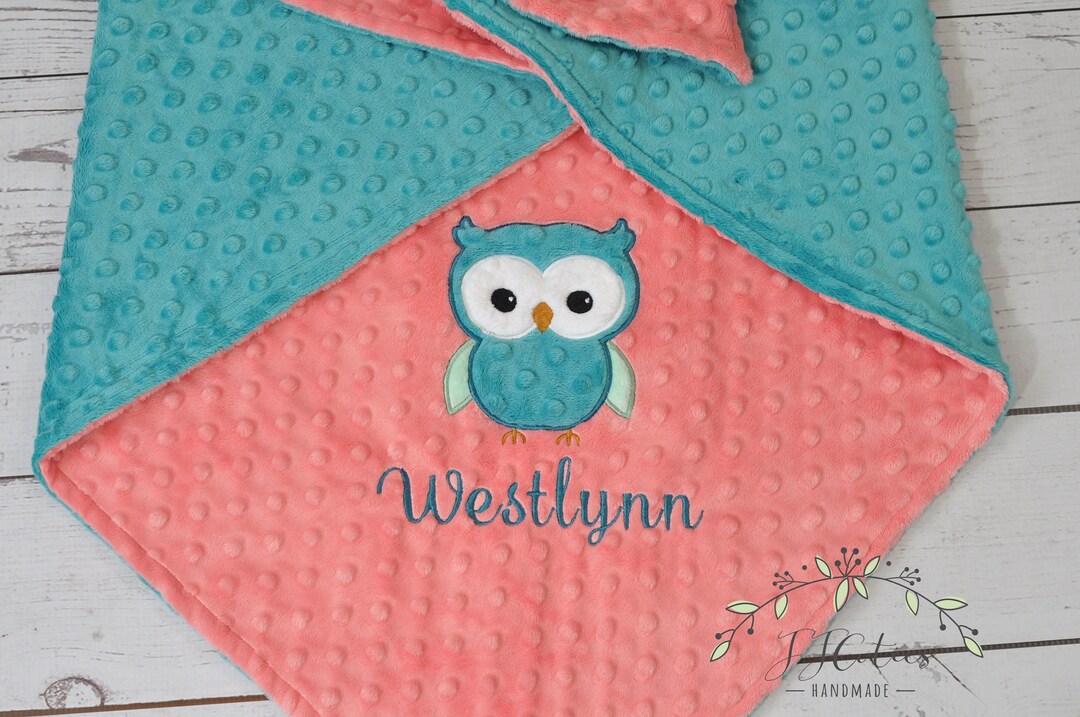 Personalized Baby Blanketowl Baby Blanketpersonalized Owl Etsy