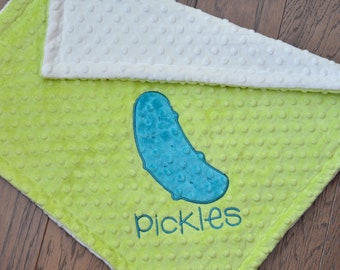 Personalized Baby Minky Blanket-Pickle Minky Baby Blanket-Pickle Blanket-Sailboat Minky Blanket-Pickle baby Blanket-Pickle baby blanket