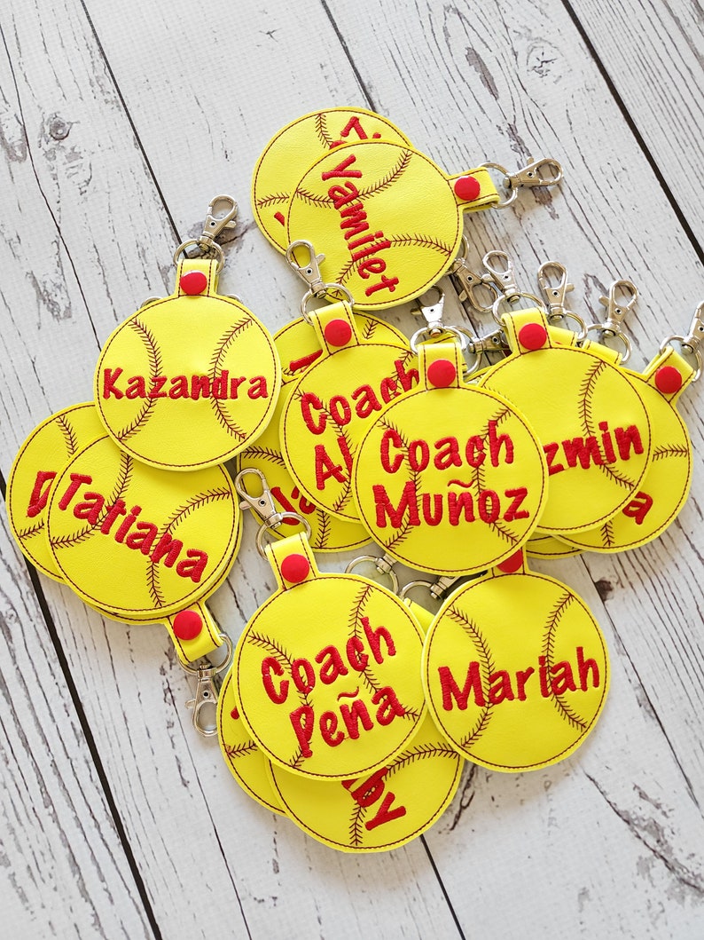 Personalized bagpack Tag-Softball Backpack Name Tag-Personalized softball Coach Gift-Personalized softball Gym Laptop Bag Tag-Personalized image 3