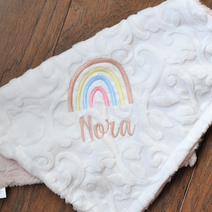 Baby Girl Blanket-Rainbow Personalized baby blanket-Rainbow Minky blanket-Boy Minky Rainbow Blanket-Rainbow Girl Blanket-Rainbow Nursery