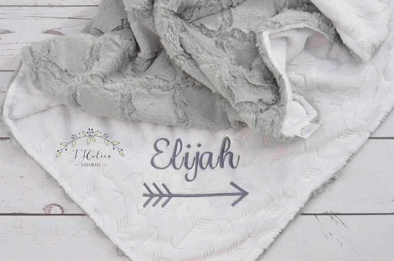 Personalized Baby Blanket Arrow Baby Blanket Minky Baby Blanket Baby Girl Blanket Baby Blanket with Name Monogram Blanket image 1