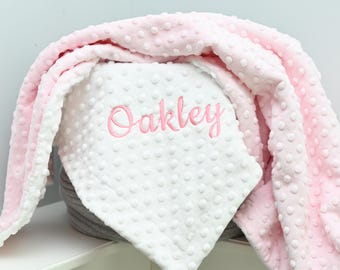 Minky Baby blanket Girl Personalized baby blanket Girl-Vine minky baby blanket-White Pink Vine baby blanket-White baby blanket