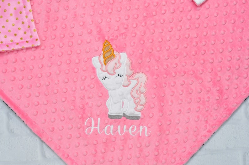 Unicorn Personalized Baby Blanketunicorn Blanketunicorn Etsy