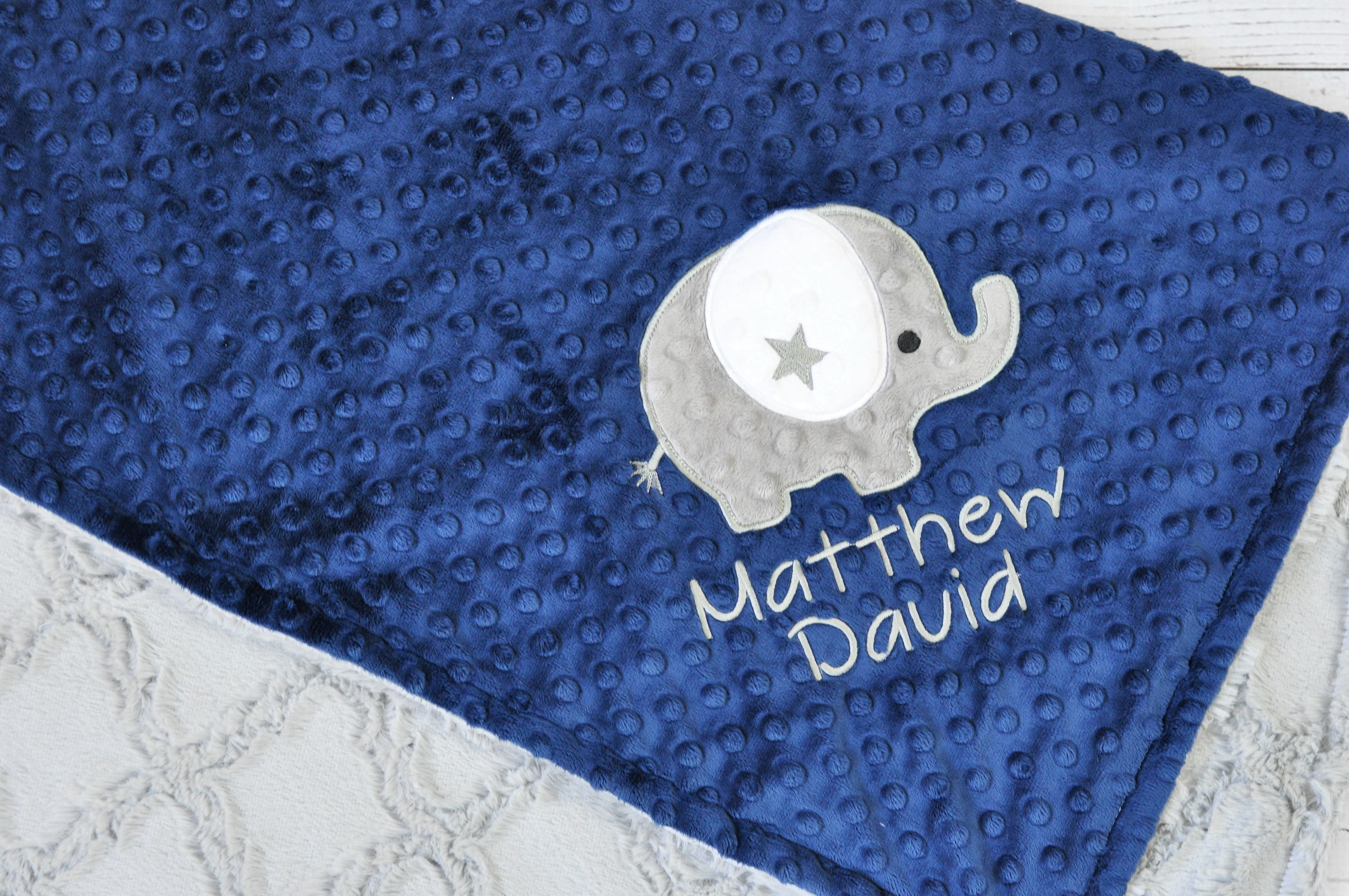 Personalized Elephant Minky Baby Blanketelephant Baby Etsy