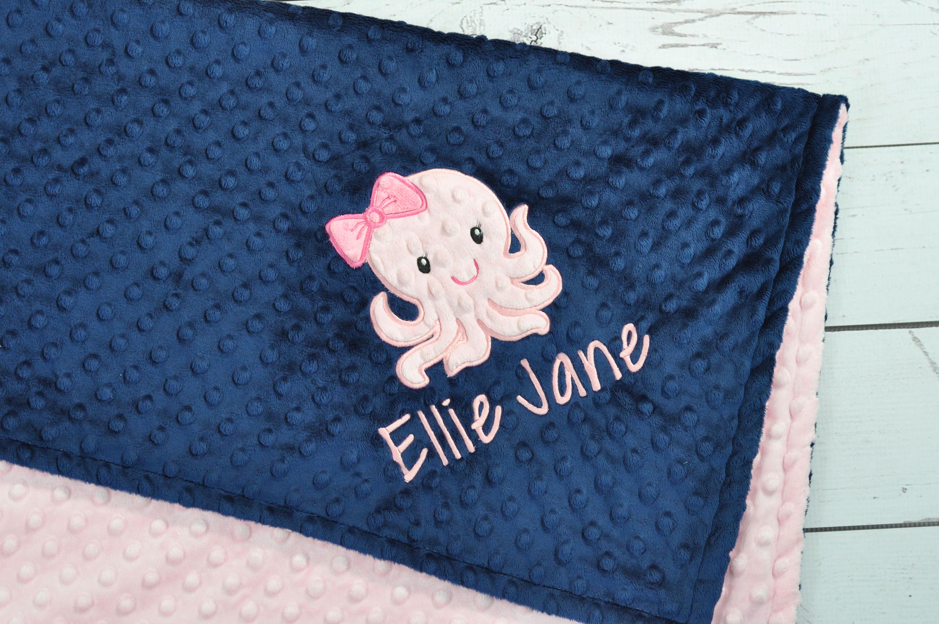 Baby Blanket Personalized Minkyoctopus Baby Blanketoctopus Etsy