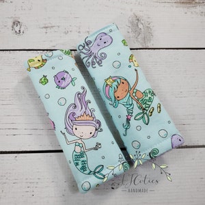 Pokrowiec na pas do fotelika samochodowego dla niemowląt Mermaid-pasek na szyję do fotelika samochodowego-pasek do wózka dziecięcego-odwracalny pas do fotelika-pasek do fotelika samochodowego dla niemowląt-fioletowy pas do fotelika samochodowego