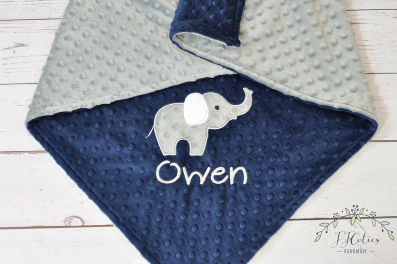 personalized baby blankets with elephants