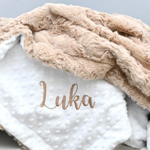 Tan Beige Personalized Baby Girl blanket- Tan Beige Gold minky baby blanket-Tan Beige Gold nursery-Minky baby blanket-Personalized Girl