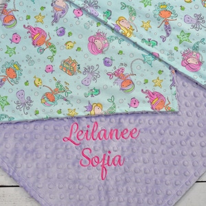 Baby Blanket Personalized Mermaid-Mermaid Baby Minky Blanket-Girl Mermaid Blanket-Personalized Baby Blanket Girl-Mermaid Minky Baby Blanket