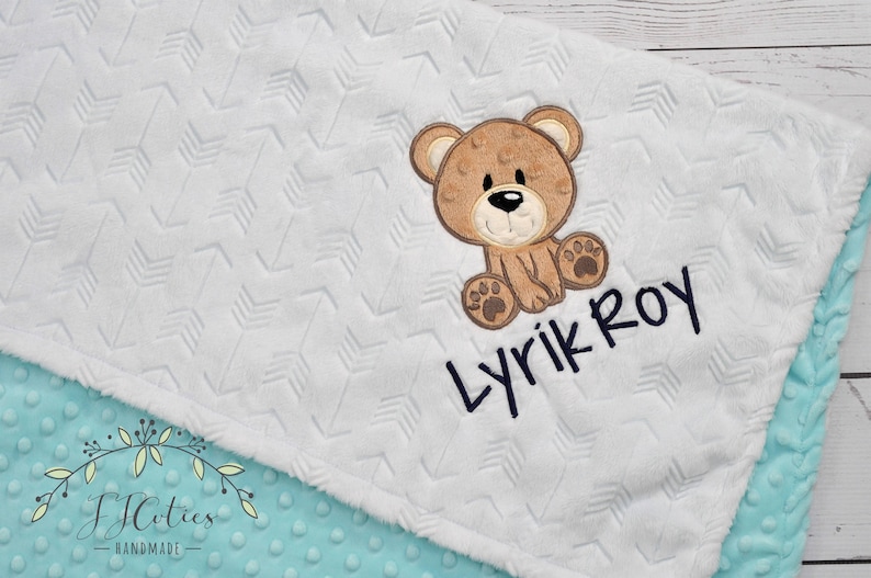Bear Baby Blanketteddy Bear Personalized Baby Blanketbear Etsy