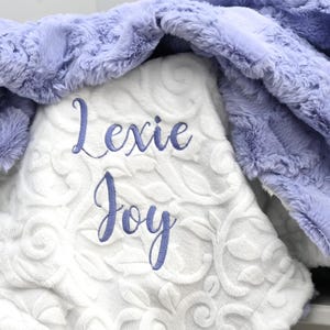 Lavender Minky Baby blanket Girl Personalized baby blanket Girl-Purple minky baby blanket-White Lavender baby blanket-White baby blanket