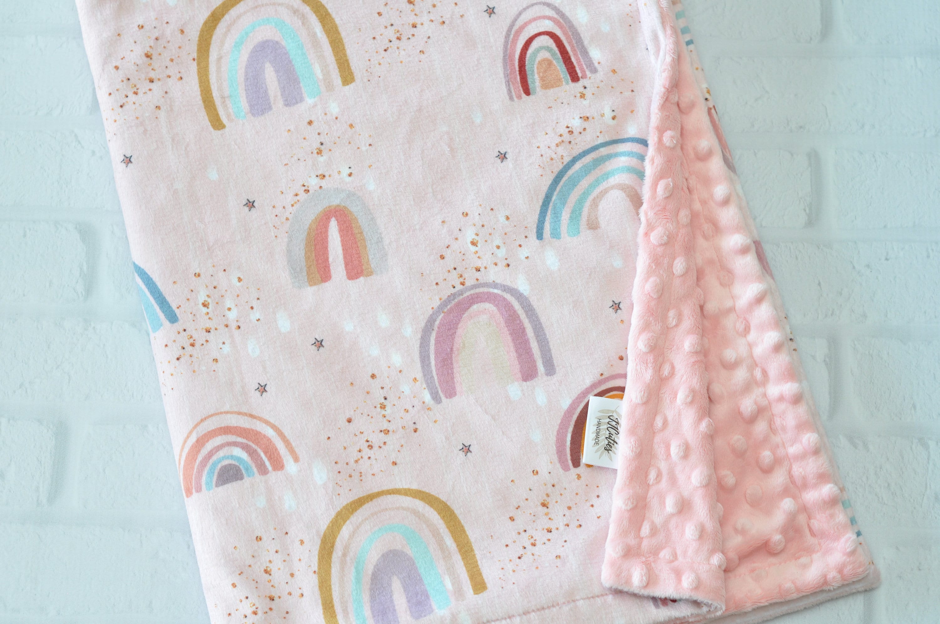 Personalized baby blanketRainbow Minky baby Etsy