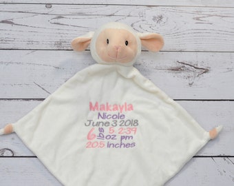 Gepersonaliseerde Unicorn Lovey Minky-deken-Unicorn Gepersonaliseerde Cubby Cubbies-beveiligingsdeken-aankondiging Unicorn-Cubbies-deken