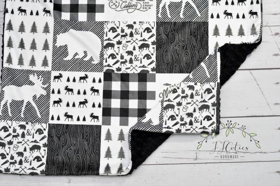 personalized woodland baby blankets