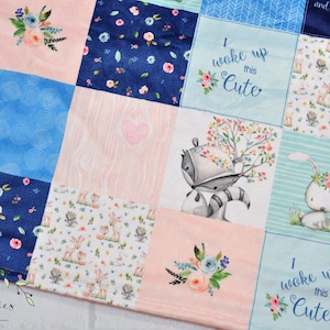 Personalized Woodland Baby blanket-Woodland Fox Personalized Minky Baby Blanket-Woodland Deer Minky Baby Blanket-Raccoon Baby Girl Blanket