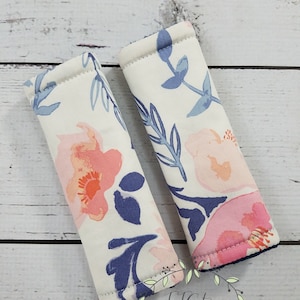 Pokrowiec na pas do fotelika samochodowego dla niemowląt Floral-pasek na szyję do fotelika samochodowego-pasek do wózka dziecięcego-odwracalny pas do fotelika-pasek do fotelika samochodowego dla niemowląt-pasek do fotelika samochodowego Flora