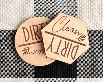 Dishwasher Magnet, Clean Dirty Dishwasher Magnet, Kitchen Magnet, Dishwasher Magnet Clean Dirty, Wood Dishwasher Magnet, Farmhouse Magnet