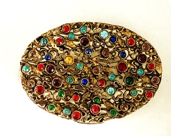 Dorset Fifth Avenue Compact Studded with Colored Stones Circa 1940