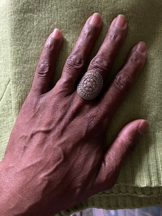 Statement Sterling Silver Peruvian Sunburst Ring - image 4