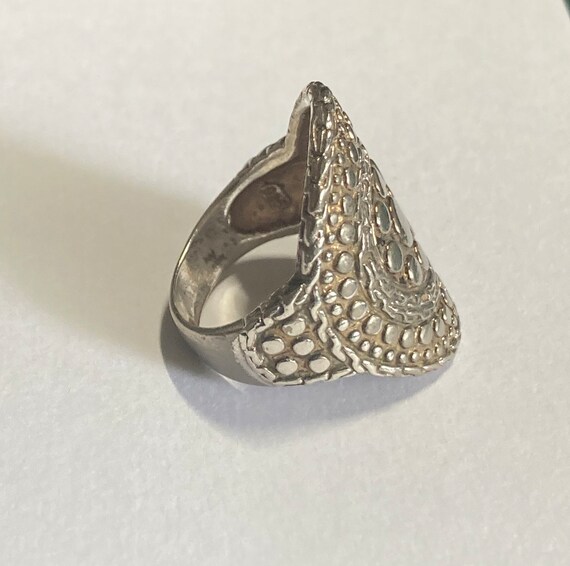Statement Sterling Silver Peruvian Sunburst Ring - image 2