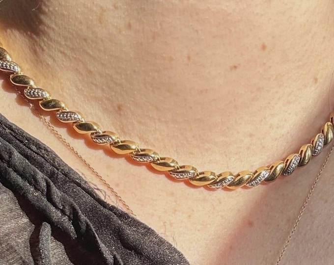 Vintage Two-Tone Twist Link Chain