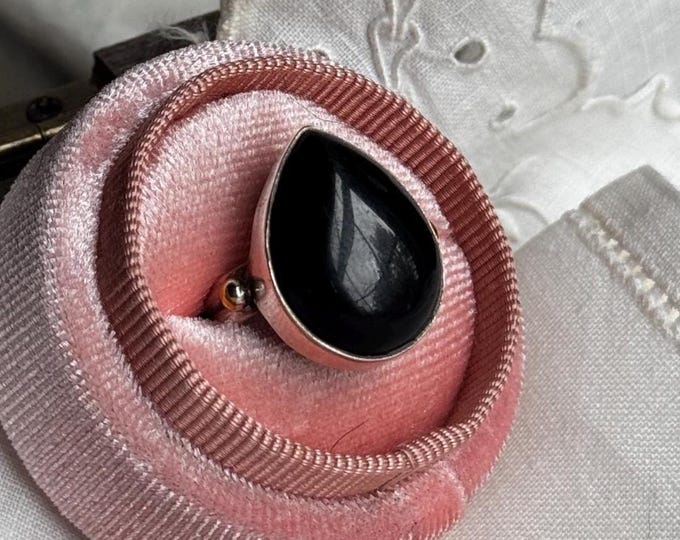 Vintage Sterling Onyx Ring