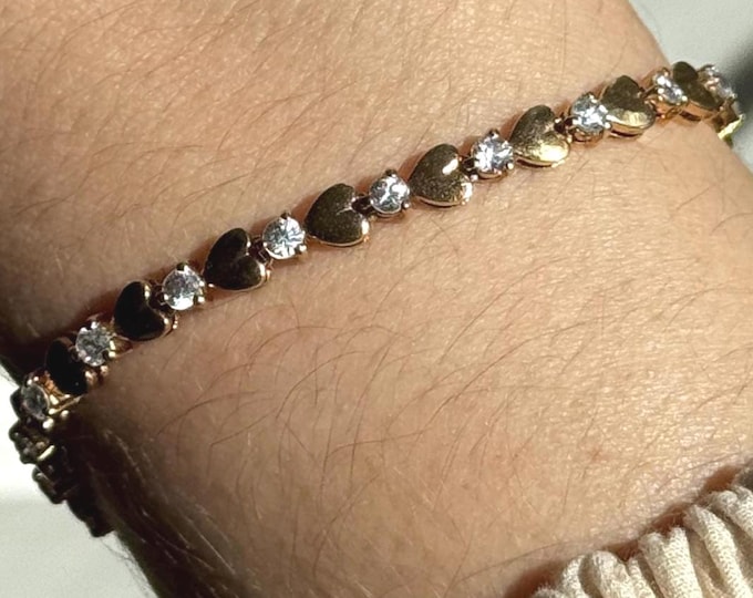 Vintage Hearts and Gems Bracelet