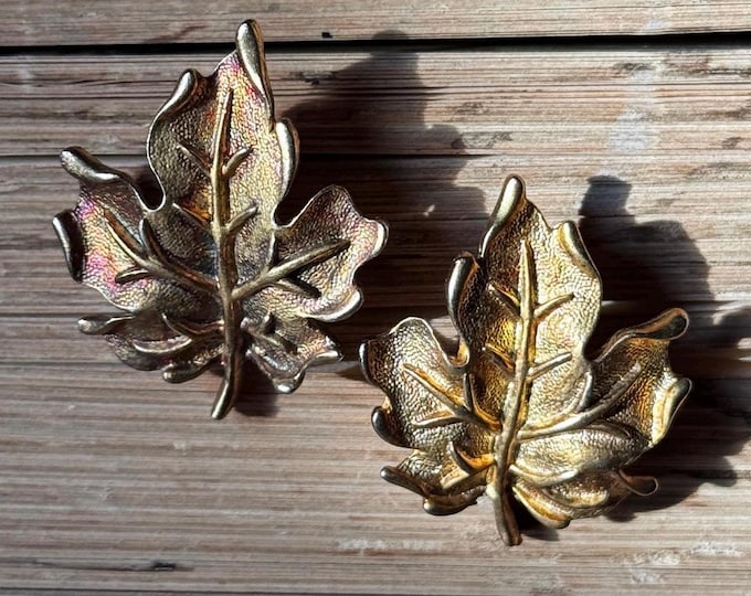 Vintage Trifari Fall Leaf Earrings