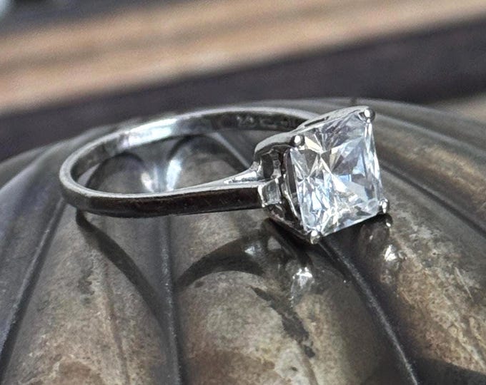 Vintage Square Cut Solitaire Ring