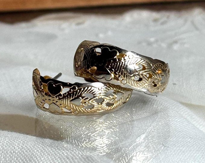 Vintage Dainty Filigree Hoop Earrings