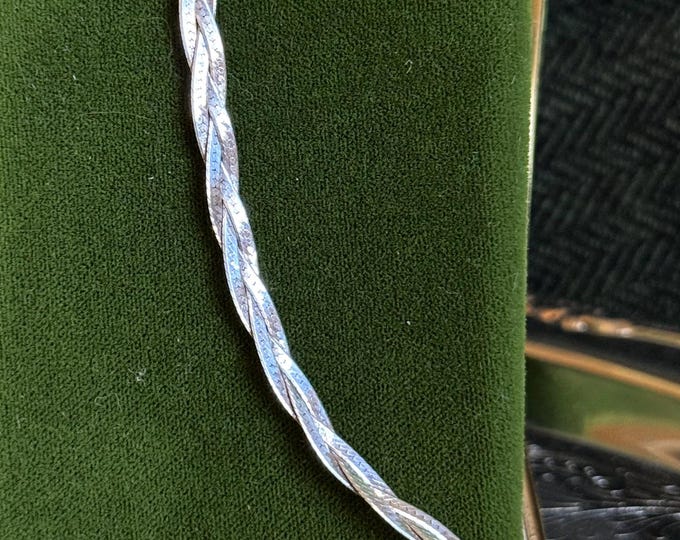 Vintage 925 Braided Herringbone Bracelet