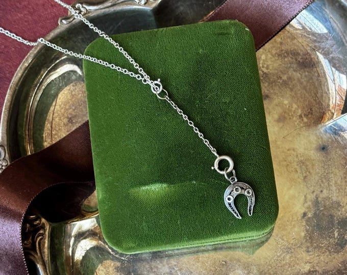 Antique Horseshoe Charm Clip Lariat