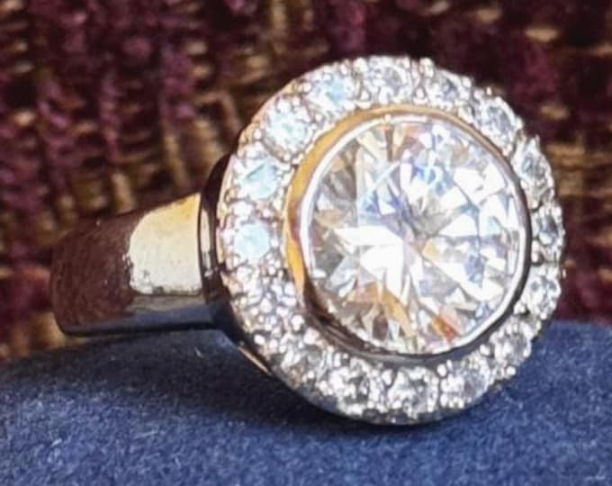 Silver Art Deco Cocktail Ring