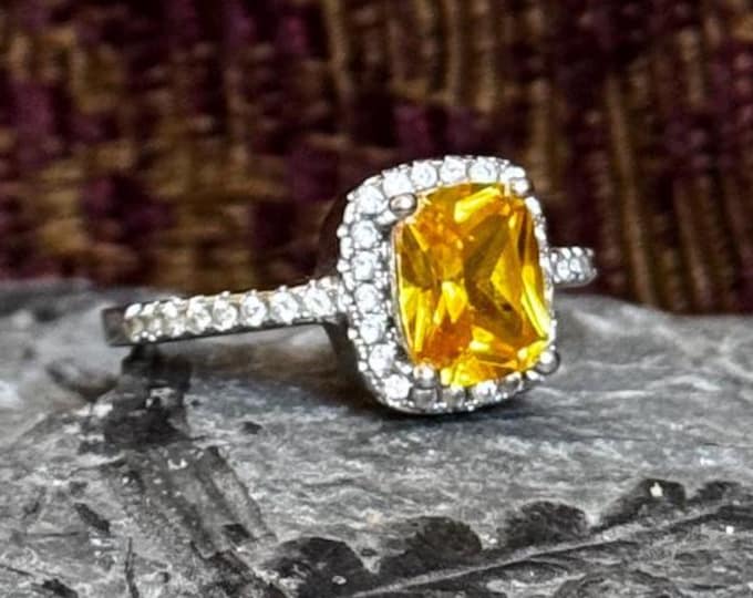 Estate Citrine Halo
