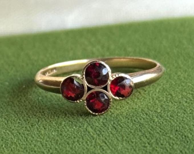 Antique Garnet Cluster Ring