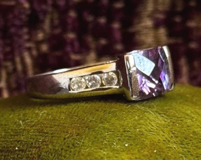 Vintage Silver Amethyst Statement Ring