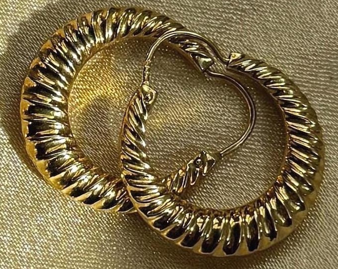 Antique Golden Croissant Hoops
