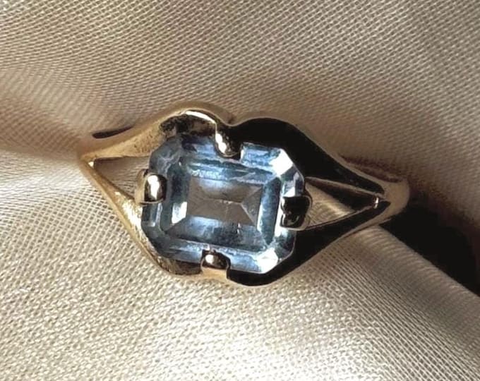Antique Gold Aquamarine Ring