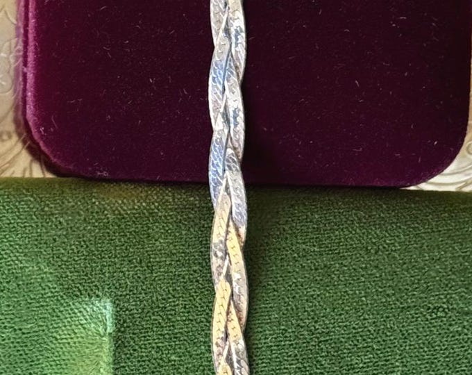 Vintage 925 Braided Herringbone Bracelet
