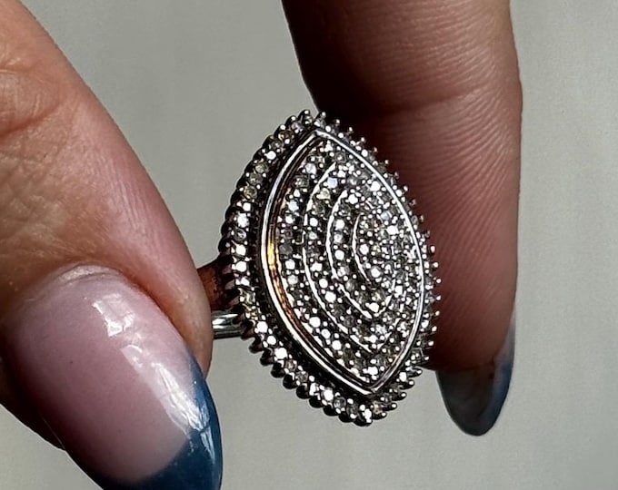 Vintage Diamond Navette Cocktail Ring