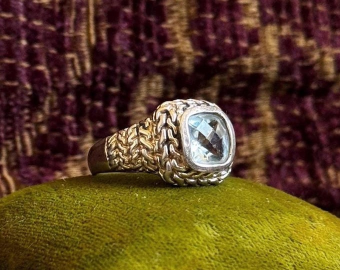 Vintage Cushion Cut Topaz Cocktail Ring