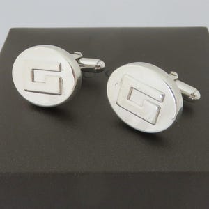 Gucci Sterling Silver Oval G Logo Cufflinks