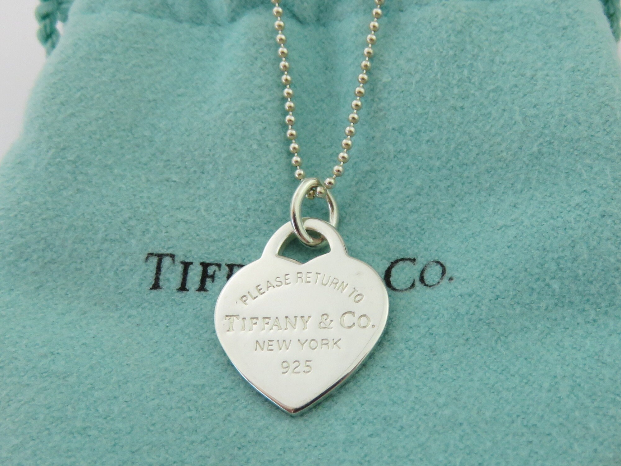 TIFFANY AND CO Letter G Necklace Men Women Sterling Silver 