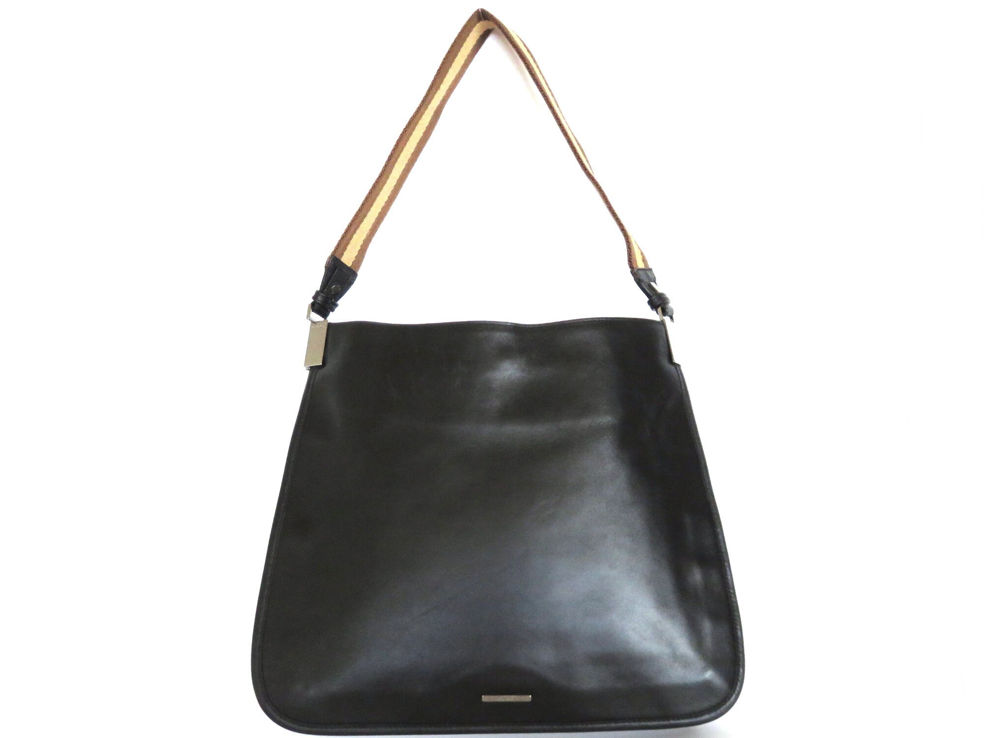 Gucci Vintage - GG Jacquard Abbey Shoulder Bag - Black - Leather