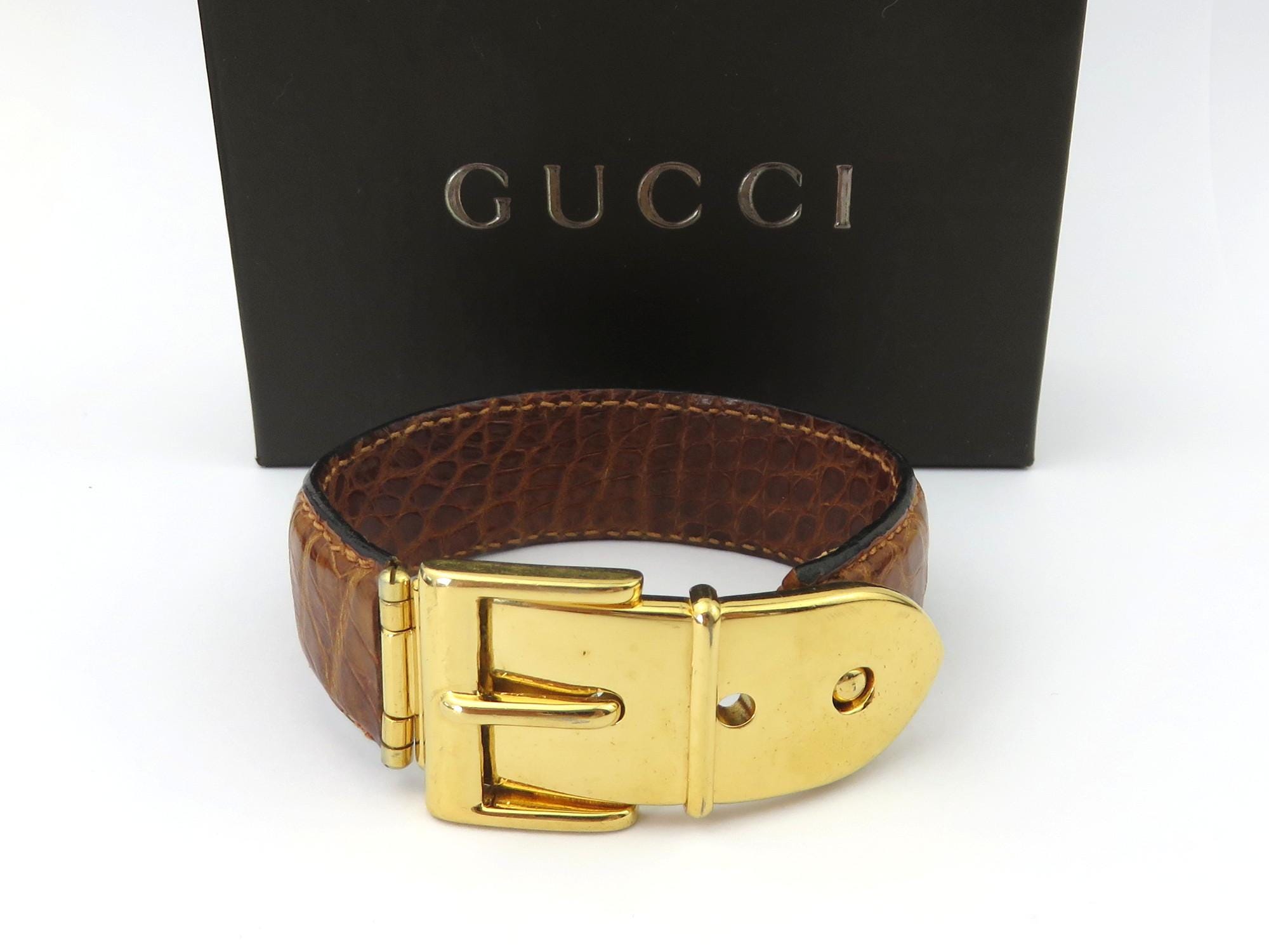 イタリア直営店購入】GUCCI レザー 金属 ベルト 65cm イタリア直営店