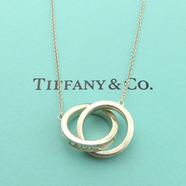TIFFANY & CO Silver 1837 Interlocking Circles Pendant Necklace