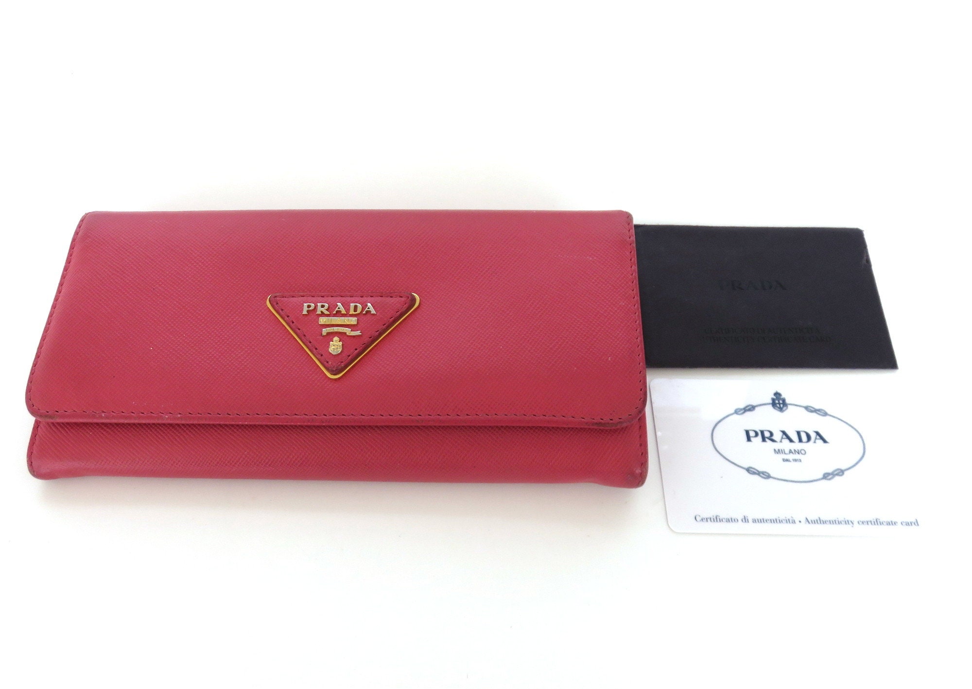 Prada Light Pink Saffiano Leather Wallet On Chain