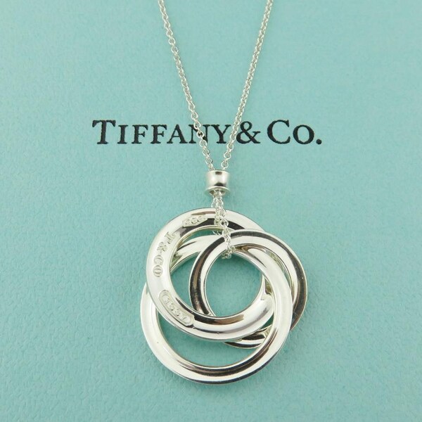 Authentic TIFFANY & CO Silver 1837 Interlocking Circles Pendant Necklace