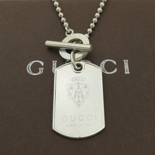 Gucci Sterling Silver Logo Dog Ball Chain Unisex - Etsy Norway