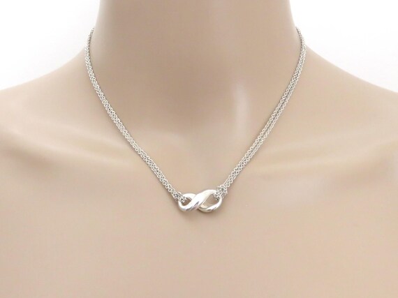 TIFFANY&CO. インフィニティ　ダブルチェーンシルバー ネックレス TIFFANY&Co.】ティファニー インフィニティ ダブルチェーン